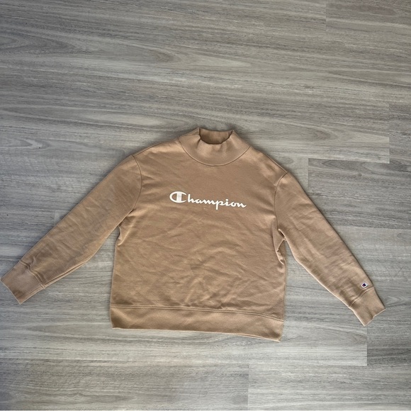 Women’s Champion Mock Neck Tan Sweater Size Large - Picture 3 of 7